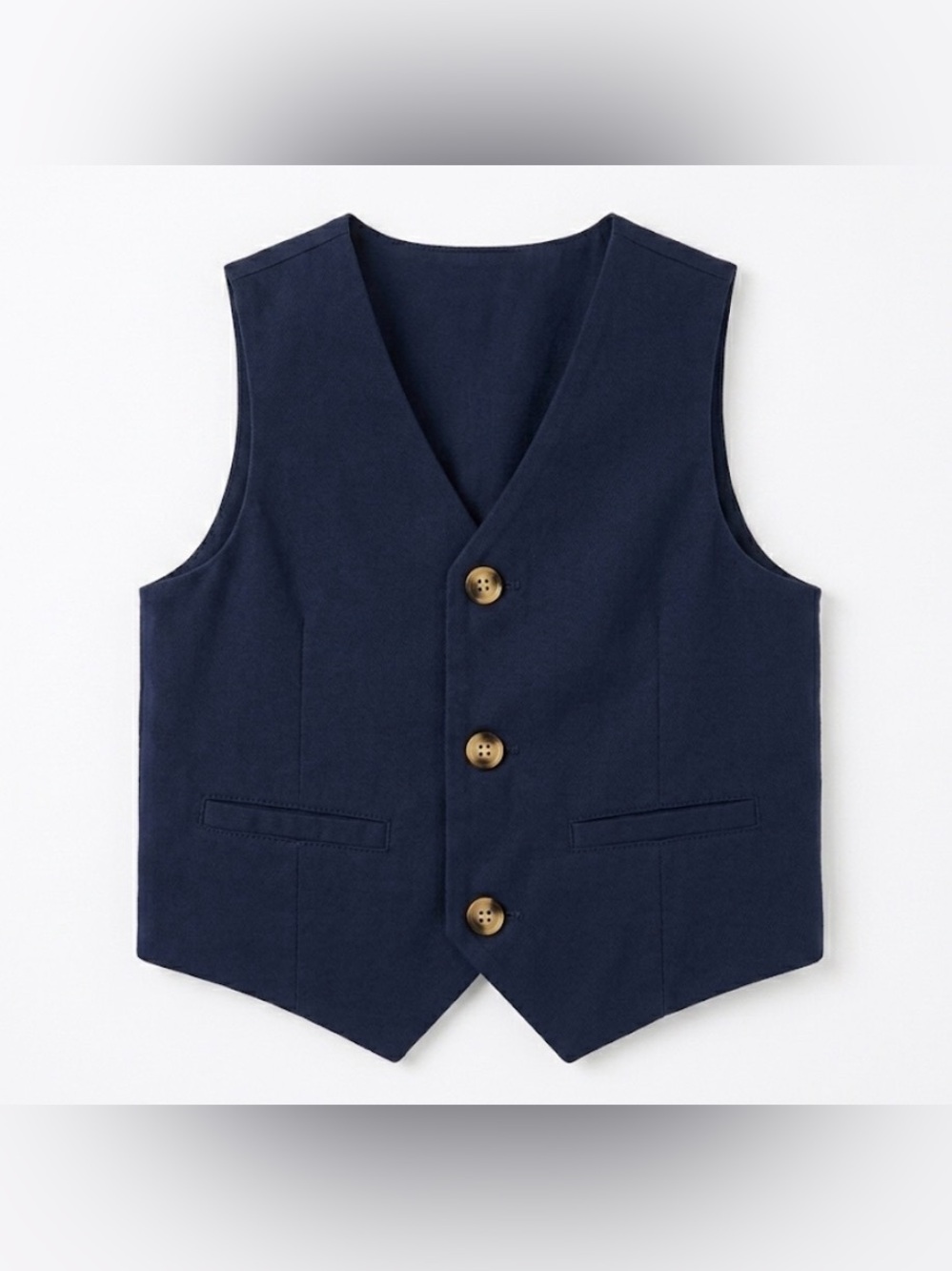 Gymboree | Navy Linen Cotton Blend Boy Vest | 2T